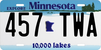 MN license plate 457TWA