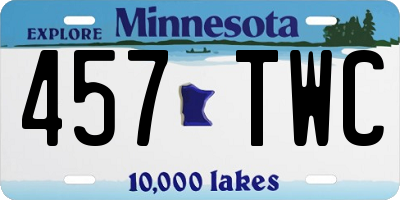 MN license plate 457TWC