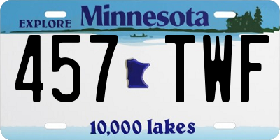 MN license plate 457TWF