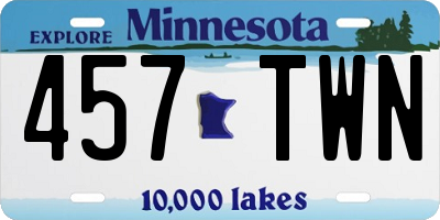 MN license plate 457TWN