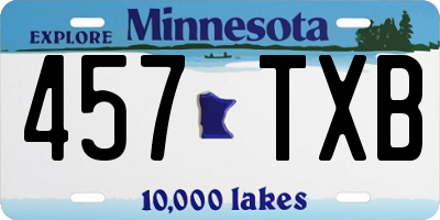 MN license plate 457TXB