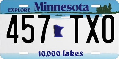 MN license plate 457TXO