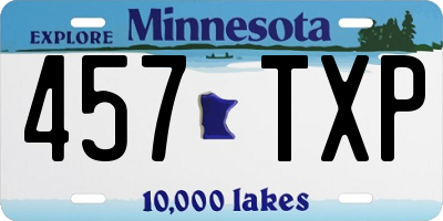 MN license plate 457TXP