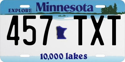 MN license plate 457TXT