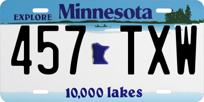 MN license plate 457TXW