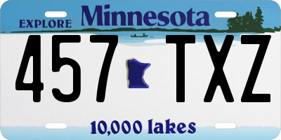 MN license plate 457TXZ