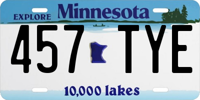 MN license plate 457TYE