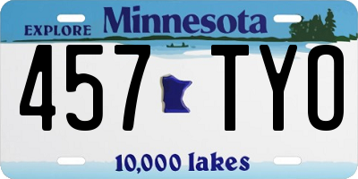 MN license plate 457TYO