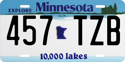 MN license plate 457TZB