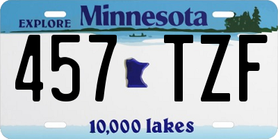 MN license plate 457TZF