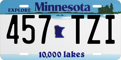MN license plate 457TZI