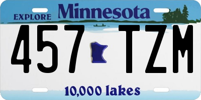 MN license plate 457TZM
