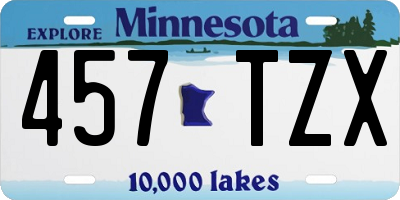 MN license plate 457TZX