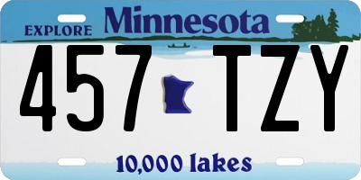 MN license plate 457TZY