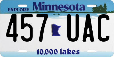 MN license plate 457UAC