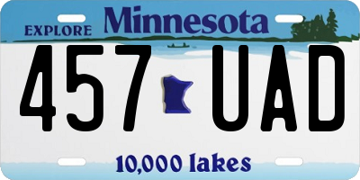 MN license plate 457UAD