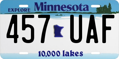 MN license plate 457UAF