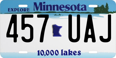 MN license plate 457UAJ