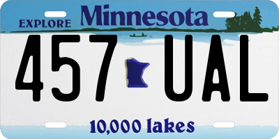 MN license plate 457UAL