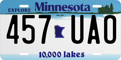 MN license plate 457UAO