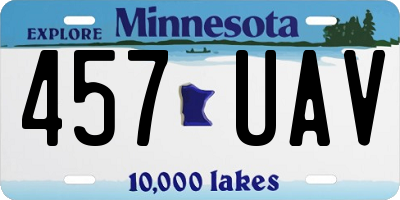 MN license plate 457UAV