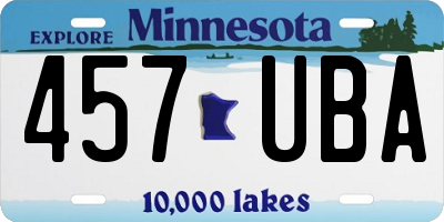 MN license plate 457UBA