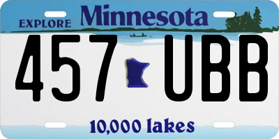 MN license plate 457UBB
