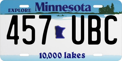 MN license plate 457UBC
