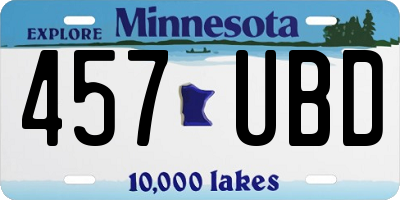 MN license plate 457UBD