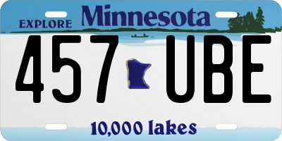 MN license plate 457UBE