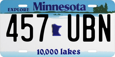 MN license plate 457UBN
