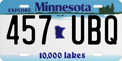 MN license plate 457UBQ