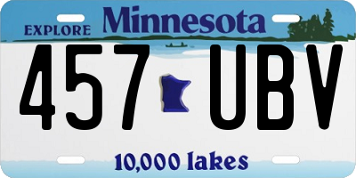 MN license plate 457UBV
