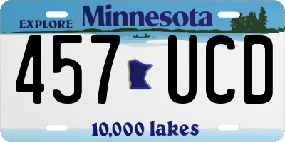 MN license plate 457UCD