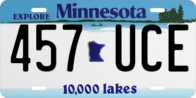 MN license plate 457UCE