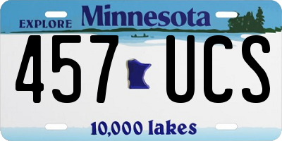 MN license plate 457UCS