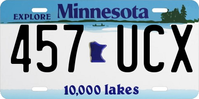 MN license plate 457UCX