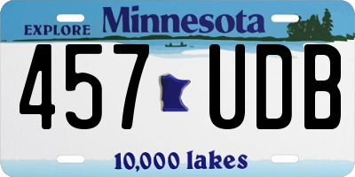 MN license plate 457UDB