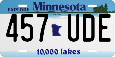 MN license plate 457UDE