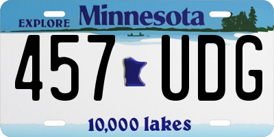 MN license plate 457UDG