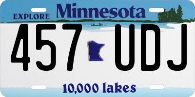 MN license plate 457UDJ