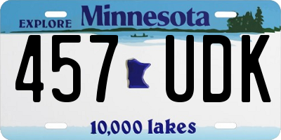 MN license plate 457UDK