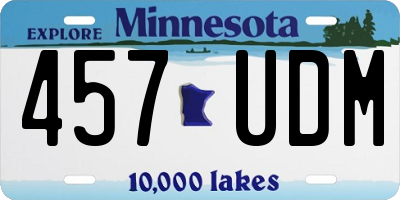 MN license plate 457UDM