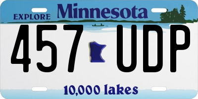 MN license plate 457UDP