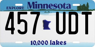 MN license plate 457UDT