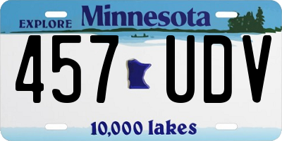 MN license plate 457UDV