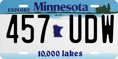 MN license plate 457UDW