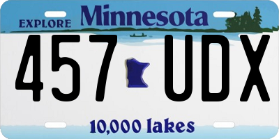 MN license plate 457UDX