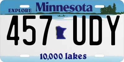 MN license plate 457UDY