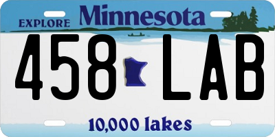 MN license plate 458LAB